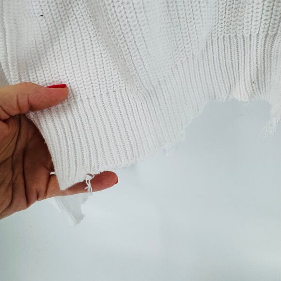 525 America Knit Hoodie Sweater White Lightweight Slouchy Pullover XL - Picture 5 of 9